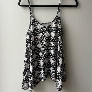 Black & White Triangle Patterned Tank Top, Mossino Supply Co., Size L